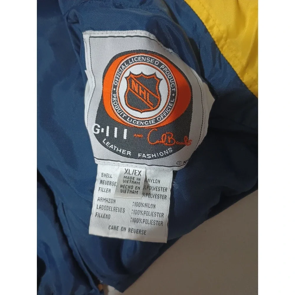 Vintage St Louis Blues Hockey Men's Reversible Jacket Blue‎ & Gold Size XL